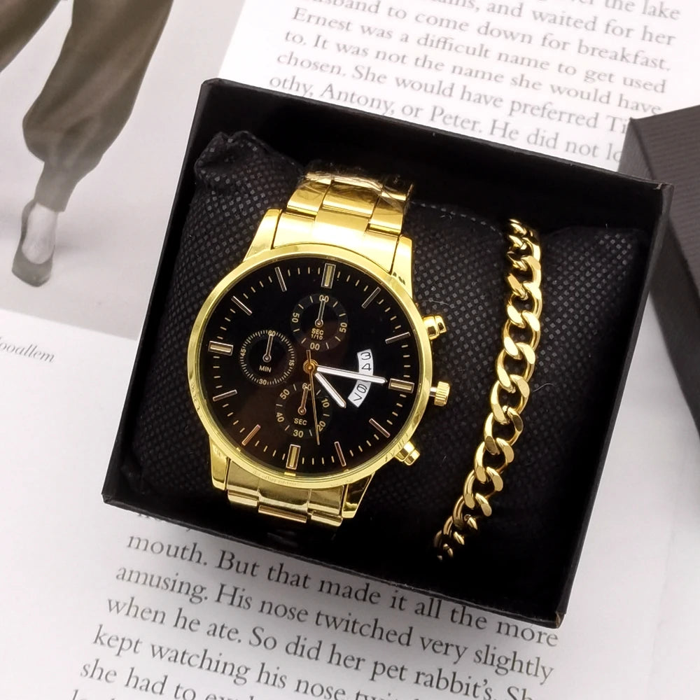 Set idea regalo con orologio e braccialetto da uomo