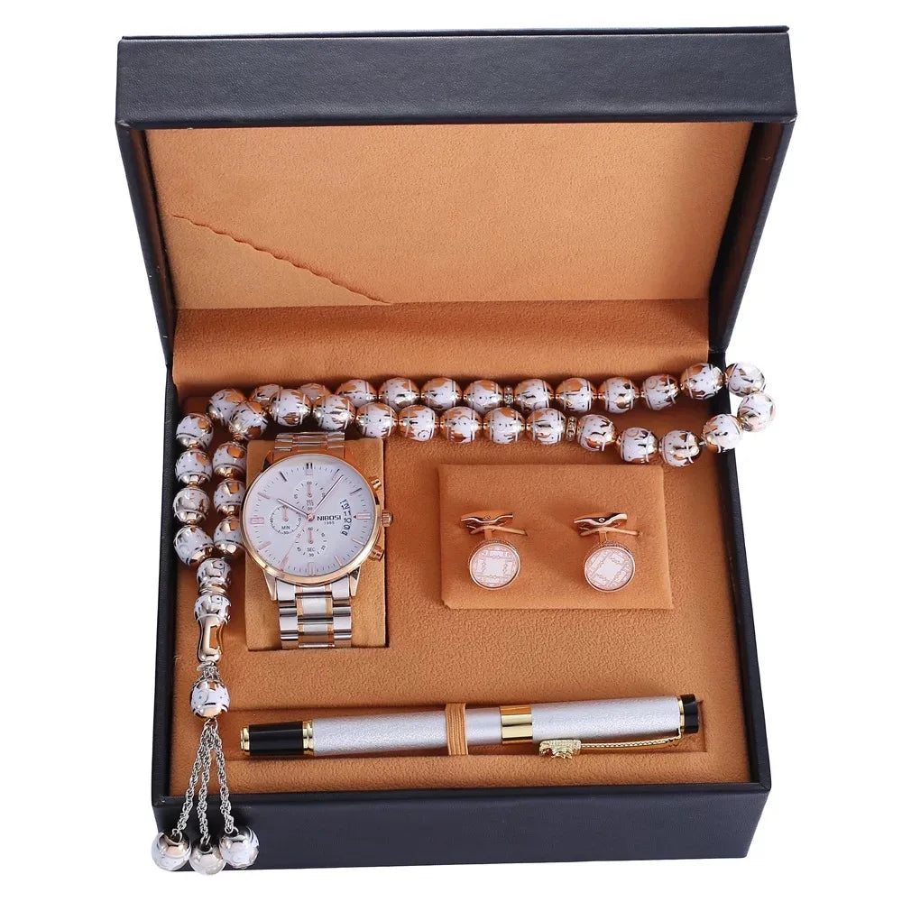 Set idea regalo con orologio collana penna e un paio di gemelli da uomo - Idea regalo uomo ATREND
