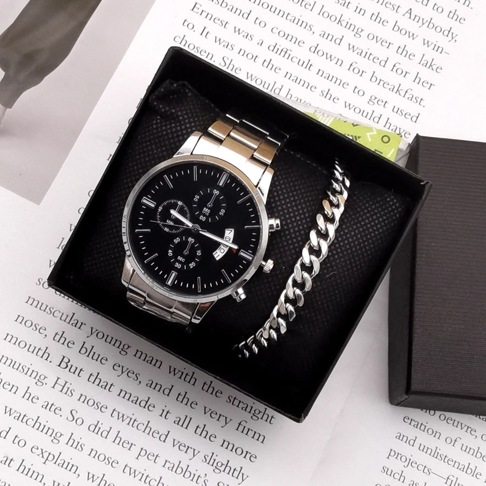 Set idea regalo con orologio e braccialetto da uomo