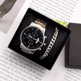 Set idea regalo con orologio e braccialetto da uomo