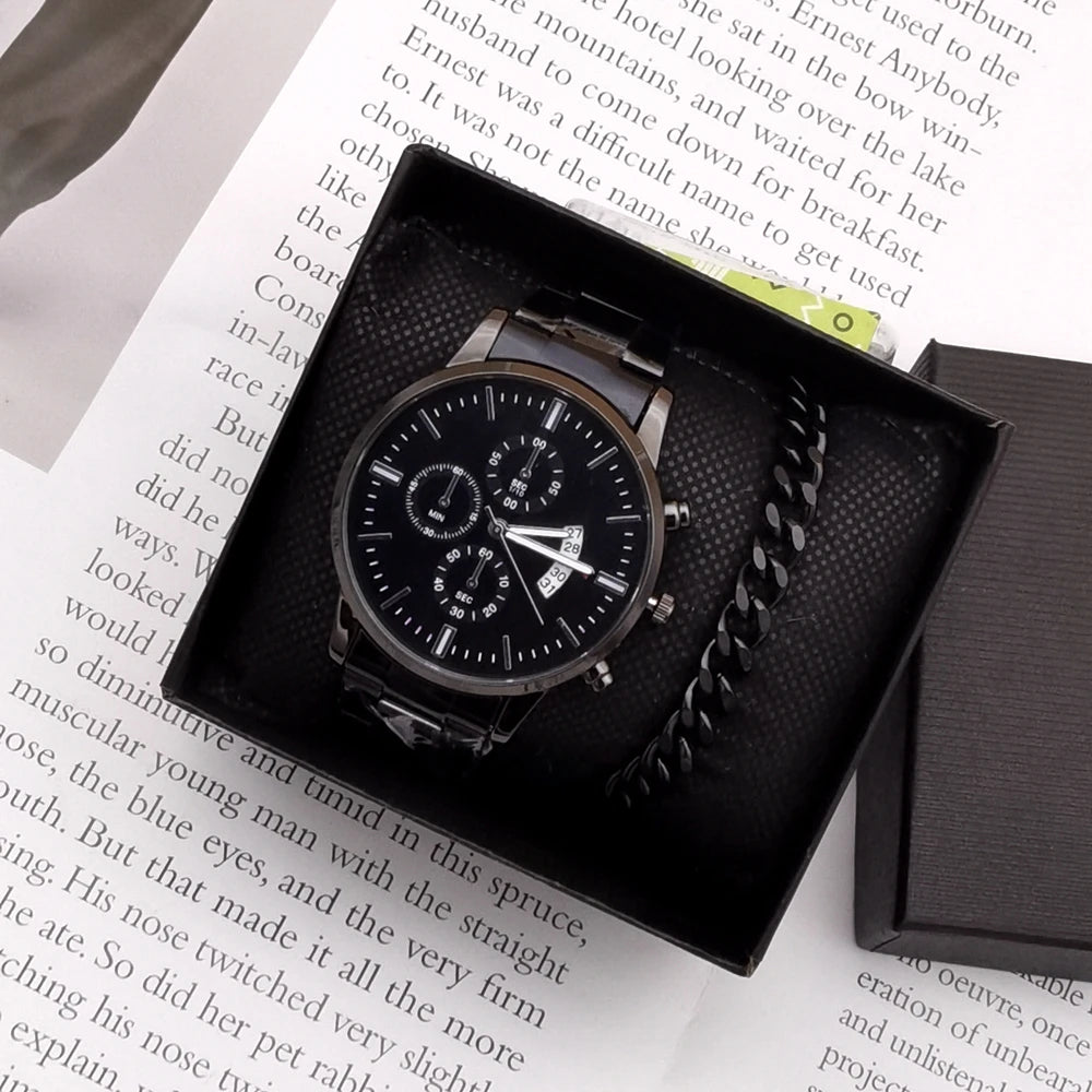 Set idea regalo con orologio e braccialetto da uomo