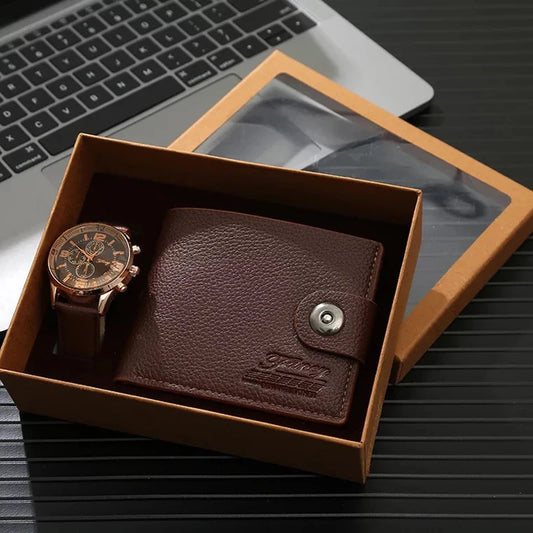 Set idea regalo con portafoglio e orologio da uomo - Idea regalo uomo ATREND