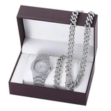 Set idea regalo orologio braccialetto e collana cuban da donna - Idea regalo donna ATREND