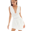 Mini abito casual senza maniche con scollo a v profondo da donna - Abbigliamento Abiti ATREND