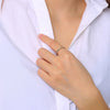 Anello casual con brillantini in acciaio inossidabile da donna