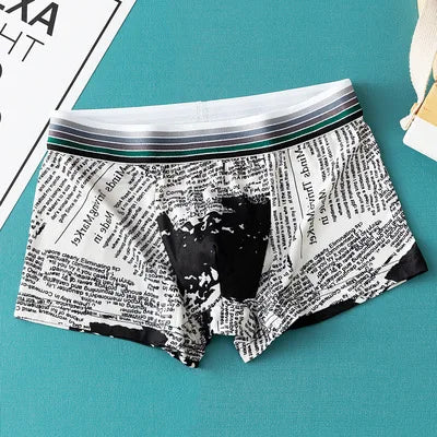 Boxer casual con stampa grafica e fascia elastica da uomo - Boxer uomo ATREND