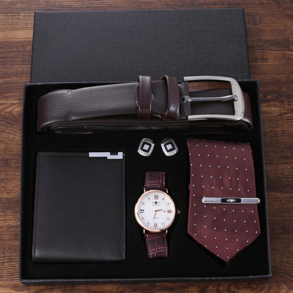 Set idea regalo casual con orologio cintura portafoglio e gemelli da uomo - Idea regalo uomo ATREND