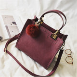 Borsa a mano con tracolla casual in pelle scamosciata da donna - Borsa a mano ATREND