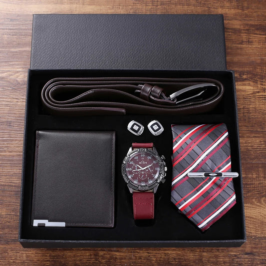 Set idea regalo casual con orologio cintura portafoglio e gemelli da uomo - Idea regalo uomo ATREND