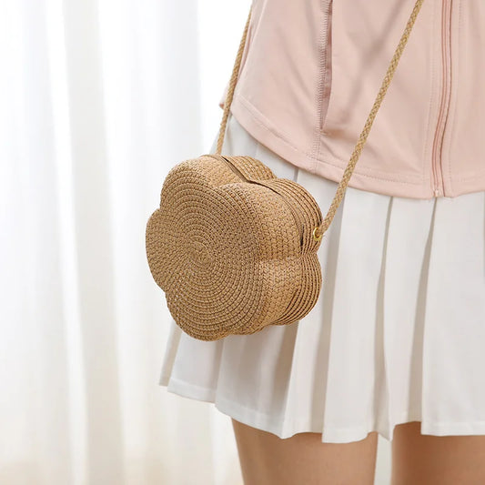 Borsa a tracolla in cotone a forma di fiore da donna - Borsa a tracolla ATREND
