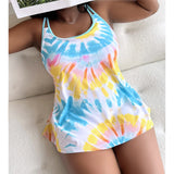 Women's two-piece bikini tank top and shorts