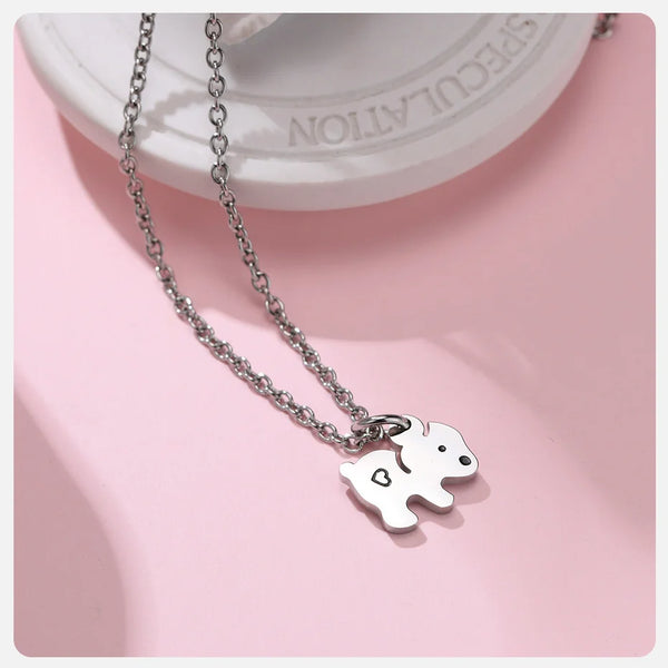 Collana con orso in acciaio da donna