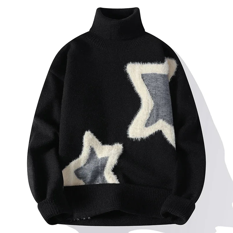 Dolcevita casual con stelle da uomo - Pullover uomo ATREND
