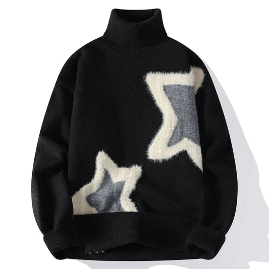 Dolcevita casual con stelle da uomo - Pullover uomo ATREND