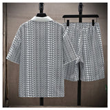 Set coordinato sportivo t-shirt e pantaloncini con stampa a lettere da uomo - Set coordinato uomo ATREND