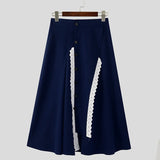 Pantaloni patchwork con spacco laterale in pizzo da uomo - Pantaloni uomo ATREND