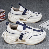 Sneakers casual patchwork in pelle PU mesh con lacci da uomo