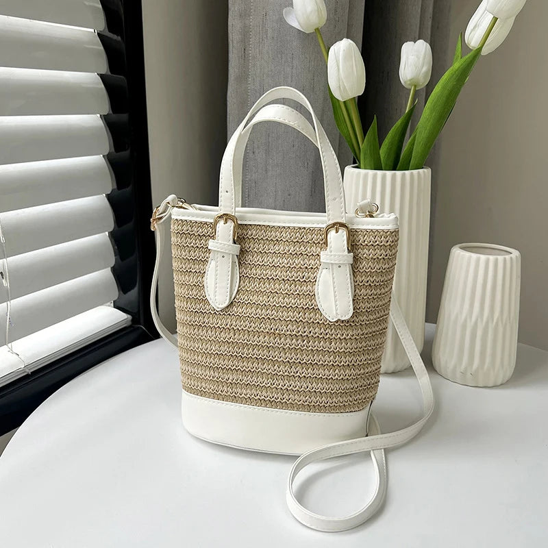 Borsa a mano casual con bordo a contrasto in pelle PU e cinturino regolabile da donna - Borsa a mano ATREND