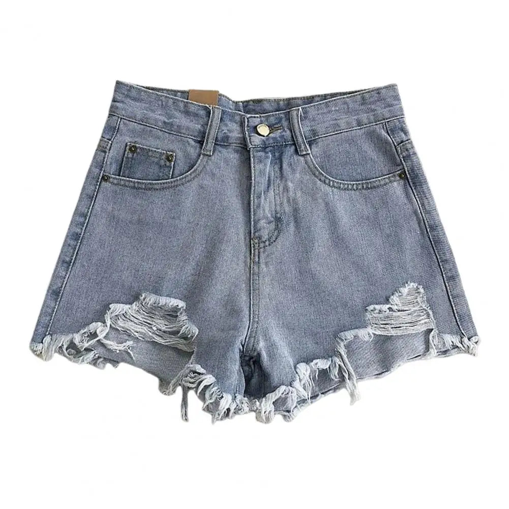 Pantaloncini di jeans casual strappati da donna - Pantaloncini di jeans donna ATREND