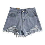 Pantaloncini di jeans casual strappati da donna - Pantaloncini di jeans donna ATREND