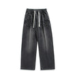 Jeans casual con gamba larga fascia elastica e lacci da uomo - Jeans uomo ATREND