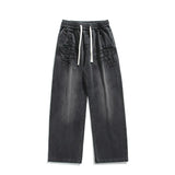Jeans casual con gamba larga fascia elastica e lacci da uomo - Jeans uomo ATREND