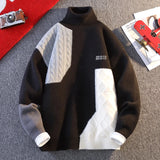 Pullover casual con figure geometriche bicolor da uomo - Pullover uomo ATREND