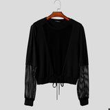 T-shirt patchwork con trasparenze in rete da uomo - T-shirt uomo ATREND