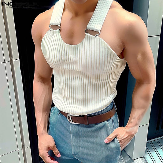 Canottiera casual e spalline con metallo da uomo - Canottiera uomo ATREND