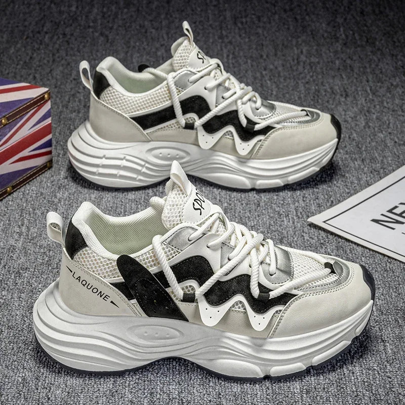 Sneakers casual in pelle PU da uomo