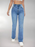 New Hot Women's Slimming Jeans High Waist Washed Denim Pants Casual Versatile European and American Style for Women