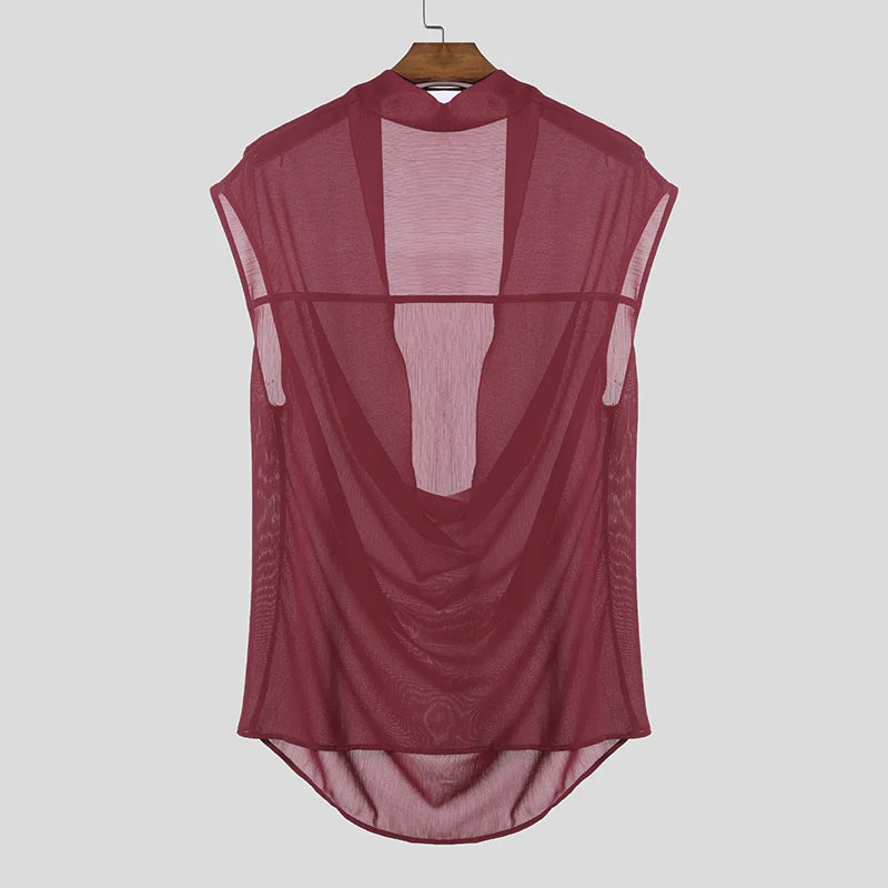 T-shirt casual patchwork trasparente da uomo - T-shirt uomo ATREND