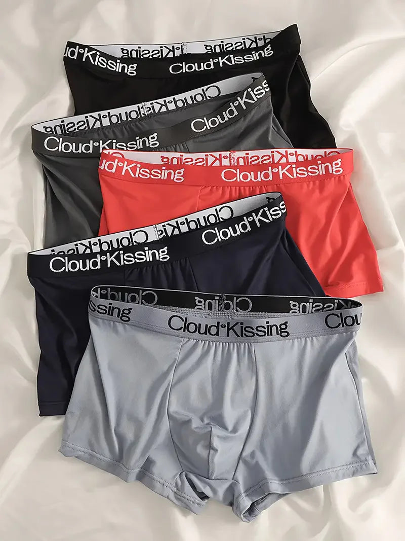 Boxer casual 5 pezzi con bordo elastico e lettere da uomo - Boxer uomo ATREND