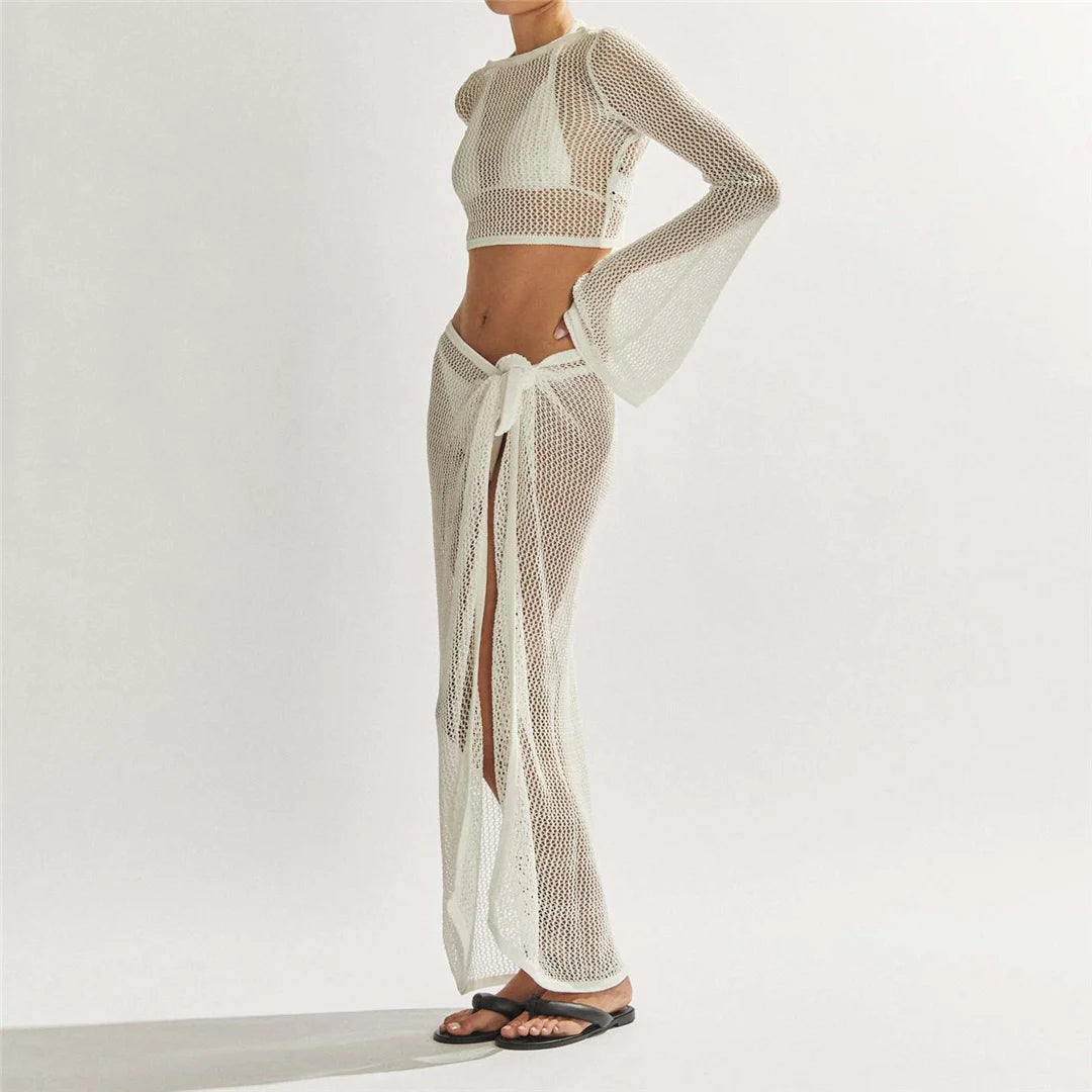Traje de baño de malla transparente para mujer