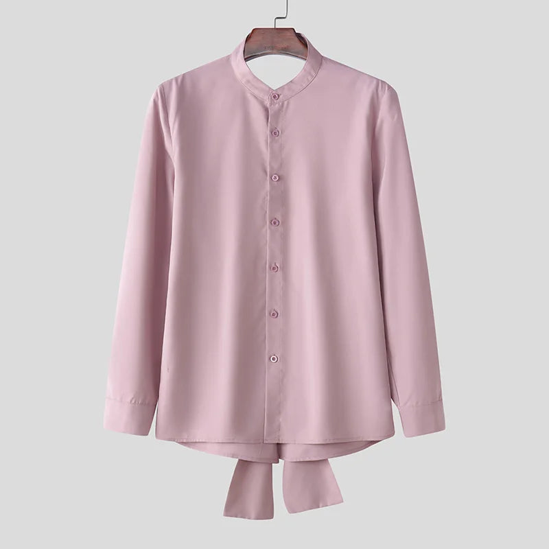 Camicia scavata con fiocco da uomo - Camicia uomo ATREND