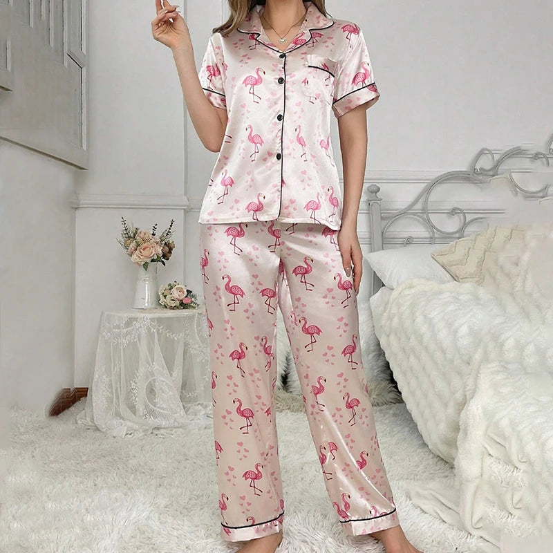 Pigiama casual camicia e pantaloni da donna - Pigiama donna ATREND