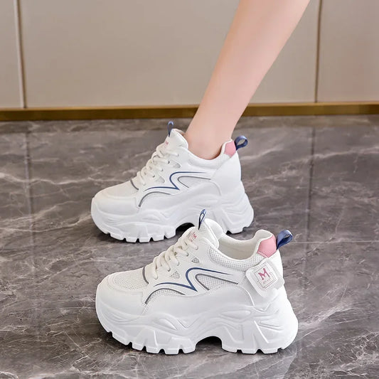Sneakers casual patchwork con para alta e lacci da donna - Sneakers donna ATREND