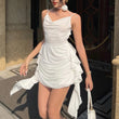 Minio abito casual con code drappeggiate da donna - Abbigliamento Abiti ATREND