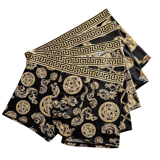 Boxer casual 4 pezzi con stampa grafica e fascia elastica da uomo - Boxer uomo ATREND