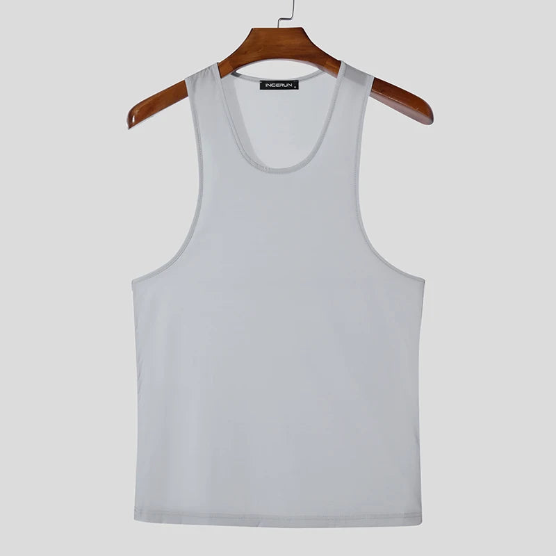 Canottiera casual trasparente da uomo - Canottiera uomo ATREND