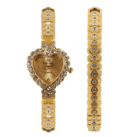 Set idea regalo con orologio a forma di cuore braccialetto con brillantini da donna - Idea regalo donna ATREND