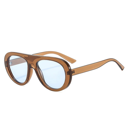 Occhiali da sole vintage bicolor con lenti chiare colorate unisex - Occhiali da sole unisex ATREND