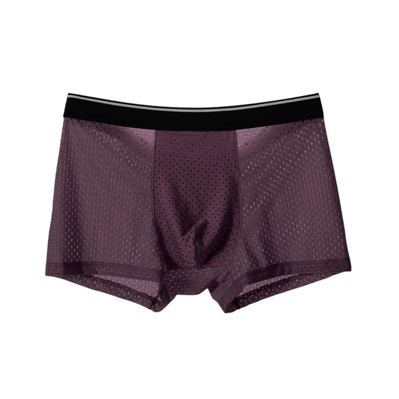 Men's 5 Piece Breathable Elastic Band Casual Boxer Shorts