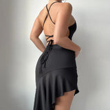 Abito midi con spacco laterale plissettato da donna - Abbigliamento Abiti ATREND