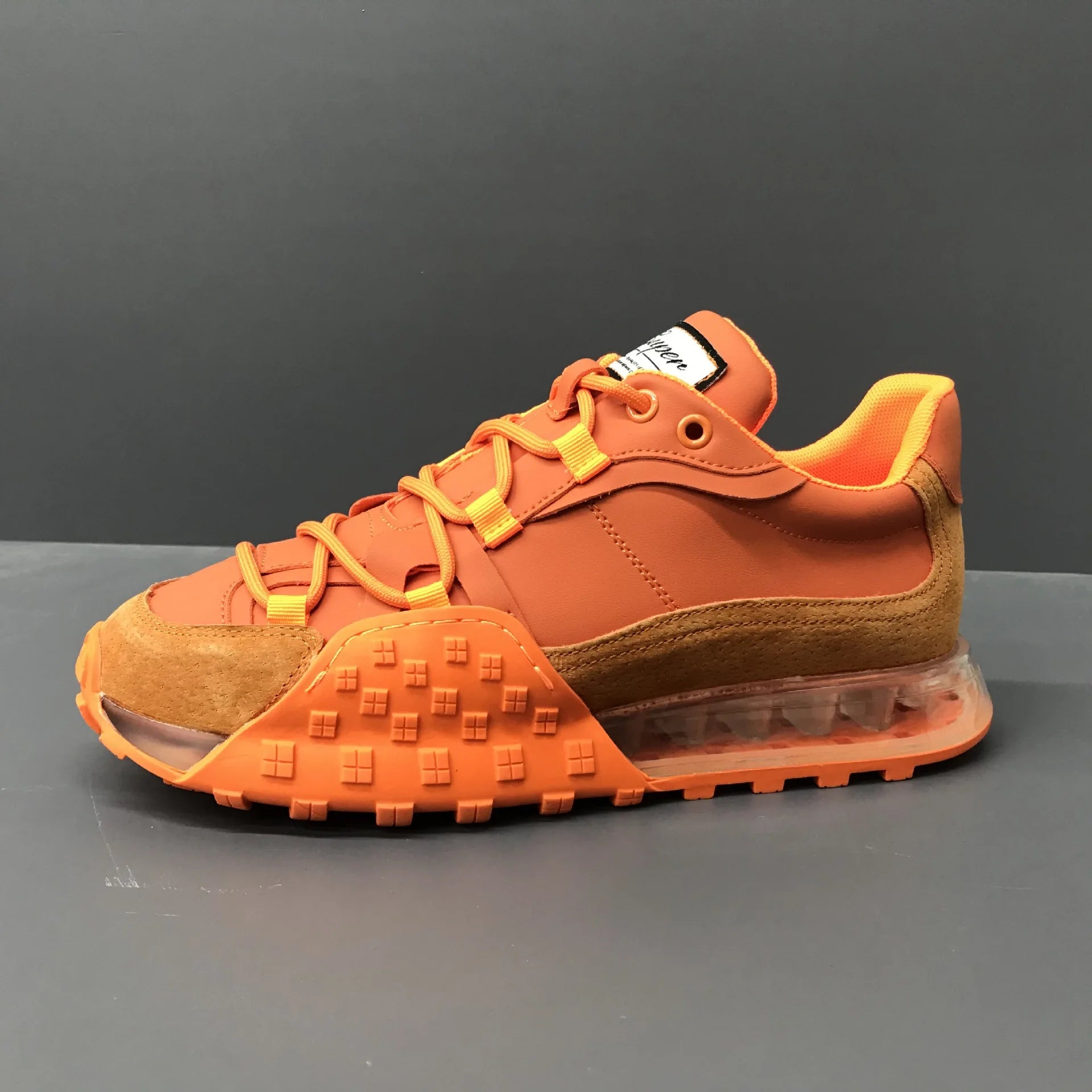 Sneakers chunky casual in pelle solida mesh traspirante unisex