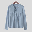 Camicia casual con lacci da uomo - Camicia uomo ATREND