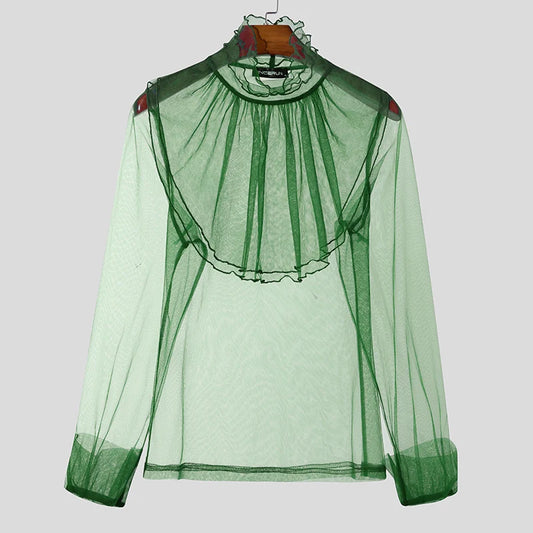 T-shirt trasparente plissettata da uomo - T-shirt uomo ATREND