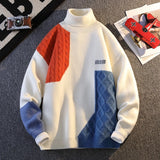 Pullover casual con figure geometriche bicolor da uomo - Pullover uomo ATREND