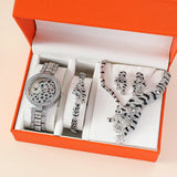 Set idea regalo con orologio bracciale collana e orecchini con leopardo da donna - Idea regalo donna ATREND