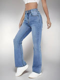 New Hot Women's Slimming Jeans High Waist Washed Denim Pants Casual Versatile European and American Style for Women
